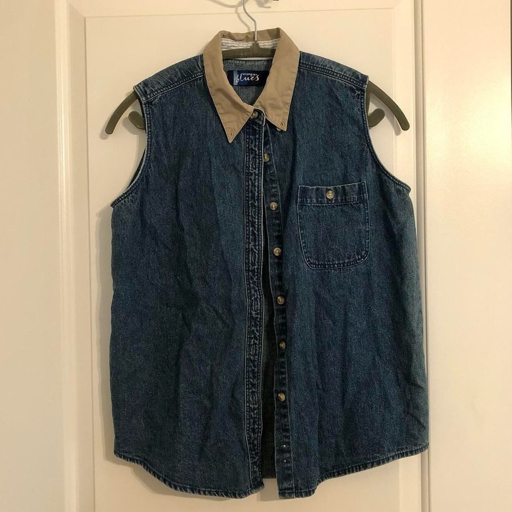 Vintage Wrangler Denim Vest with Collar